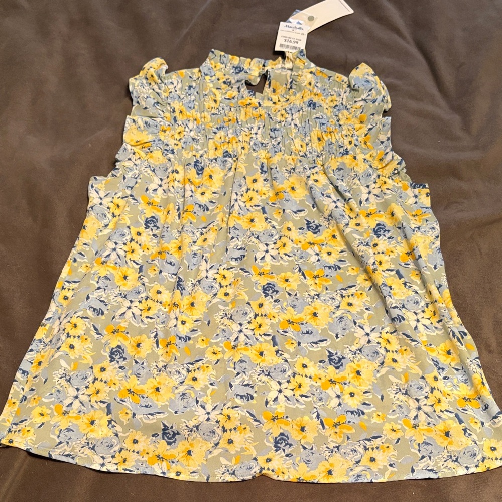 NWT Floral Sleeveless Top Womens L